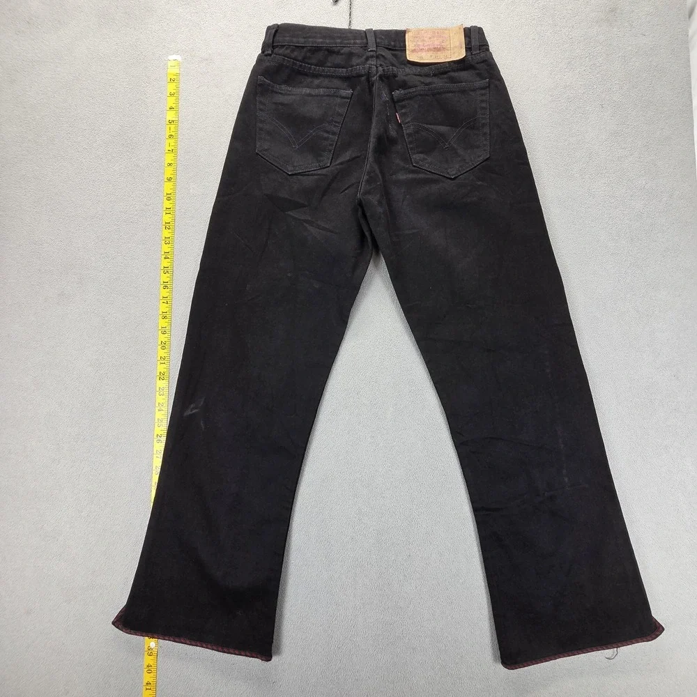 VTG‎ Levis 501 Jeans Mens Black Straight USA Red Trim 90s Modified Fits 28x29